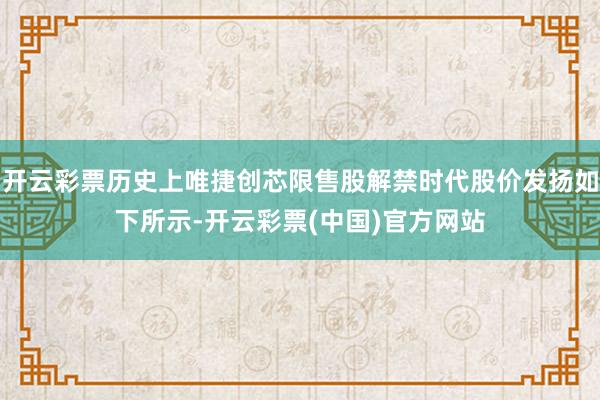 开云彩票历史上唯捷创芯限售股解禁时代股价发扬如下所示-开云彩票(中国)官方网站