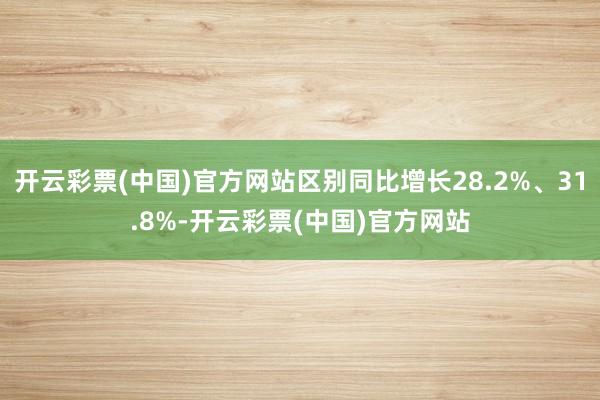 开云彩票(中国)官方网站区别同比增长28.2%、31.8%-开云彩票(中国)官方网站